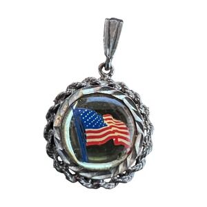 EXP 911 Memorial Pendant Unisex OS Silver Excellent United We Stand Flag 925